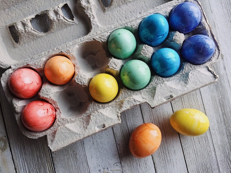 Egg Carton Flower Wreath
